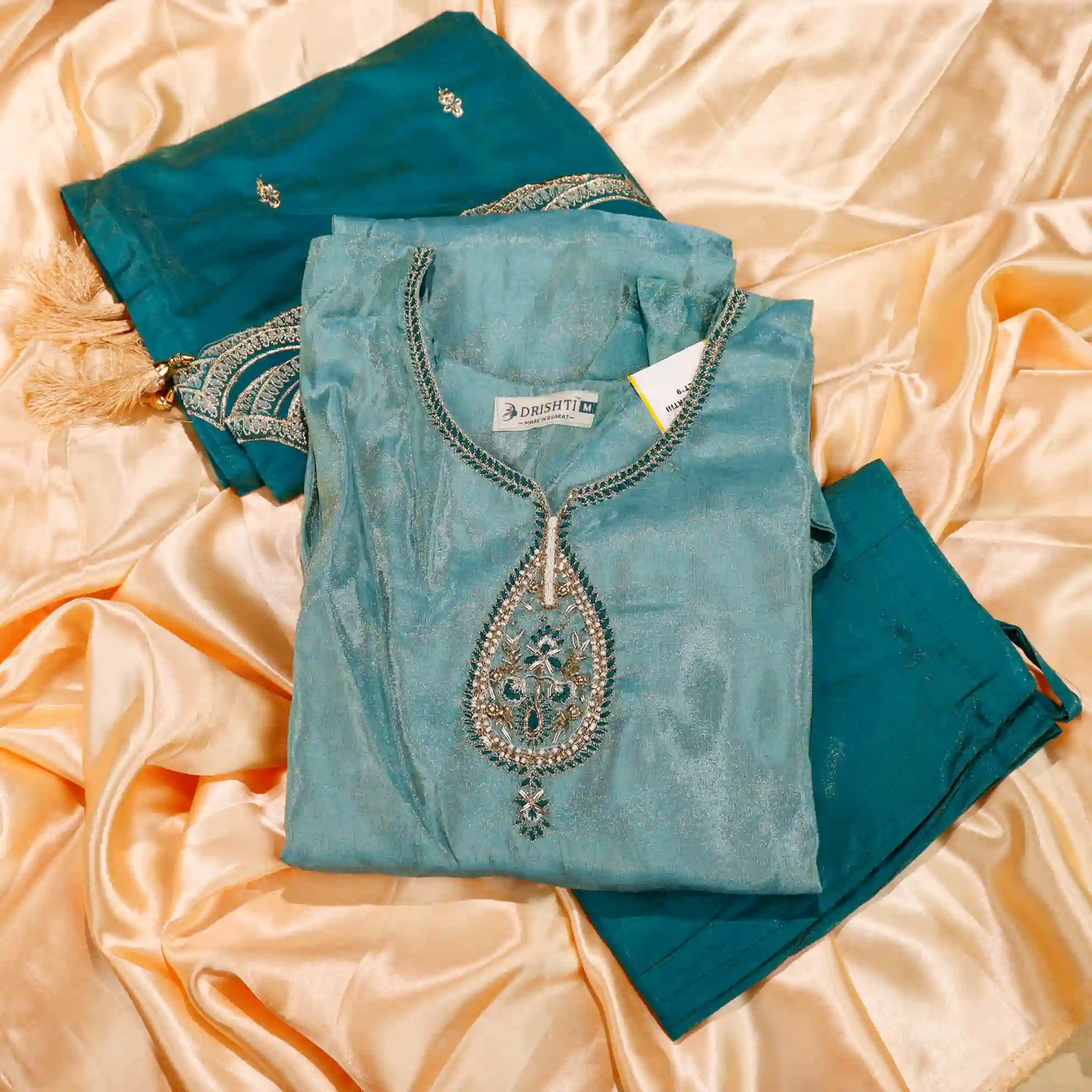 Tissue Satin Kurti Set