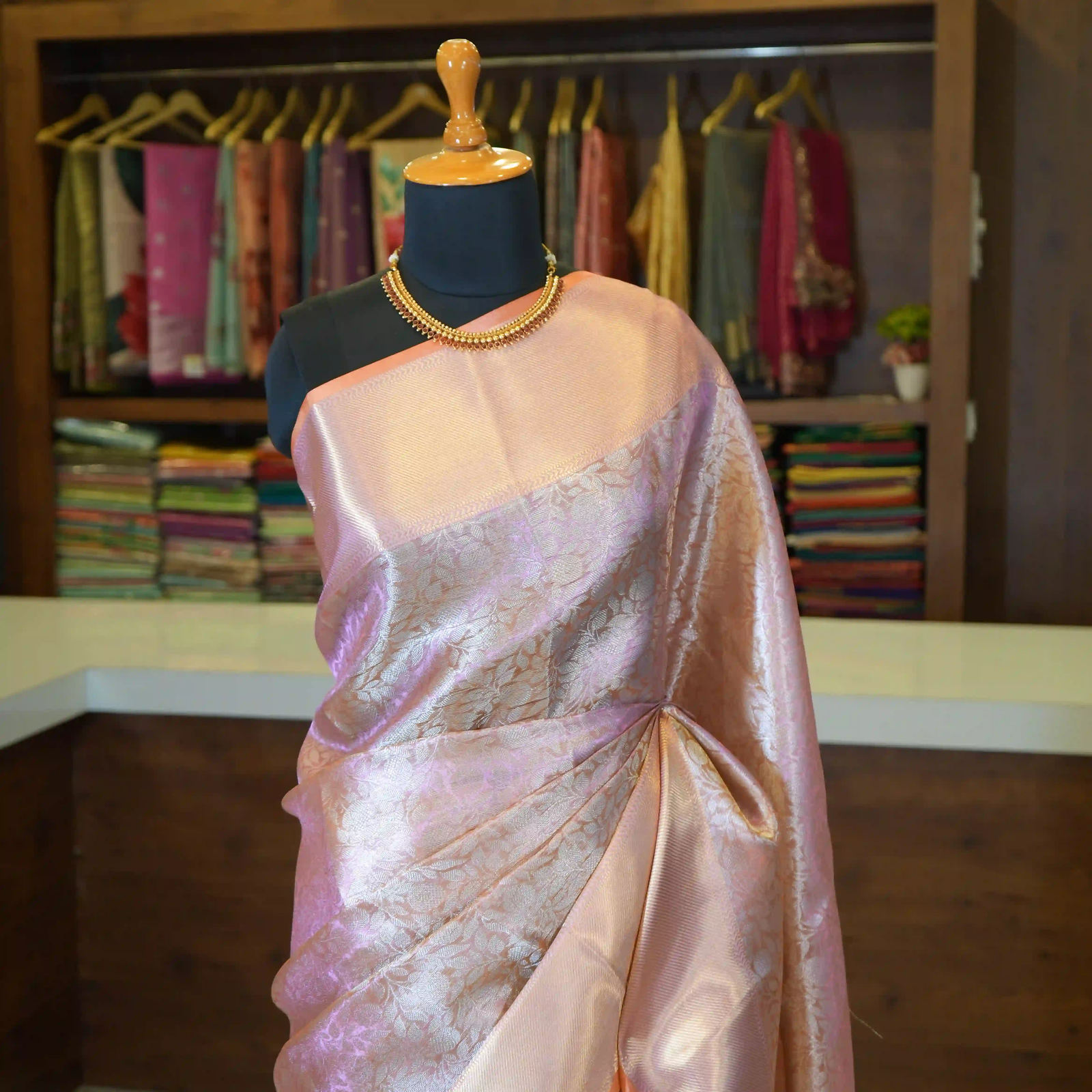 Sai Pallavi Inspired Floral Semi Katan Saree