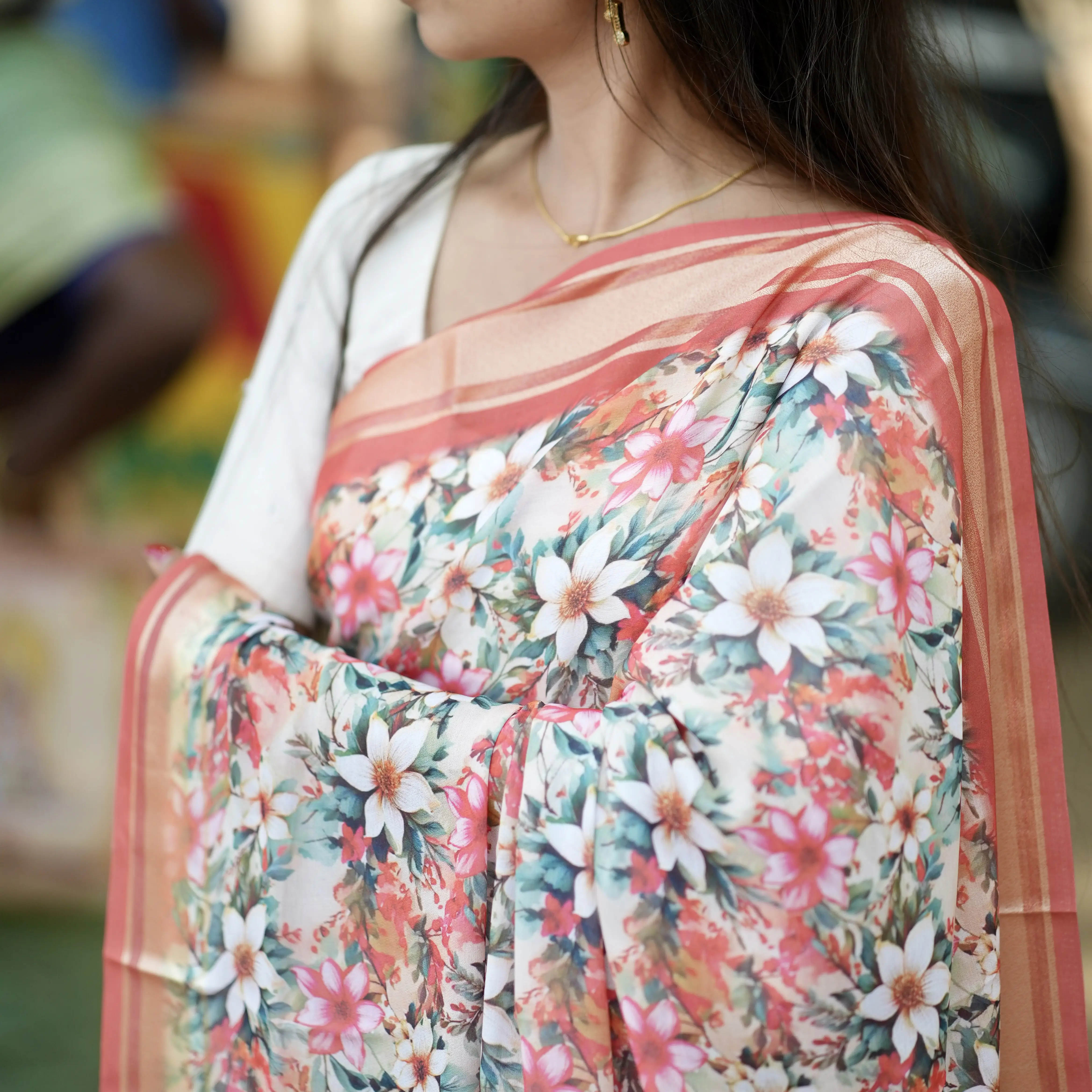 Floral Georgette Saree