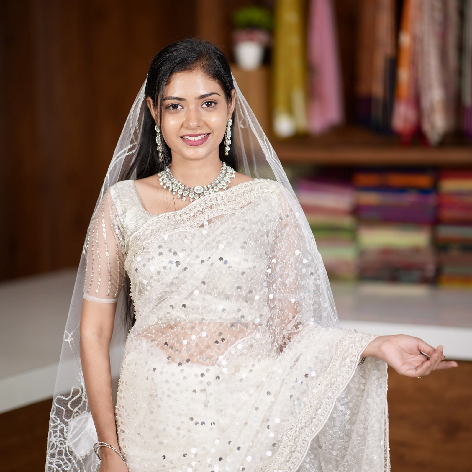 Heavy Net Work Reception Saree