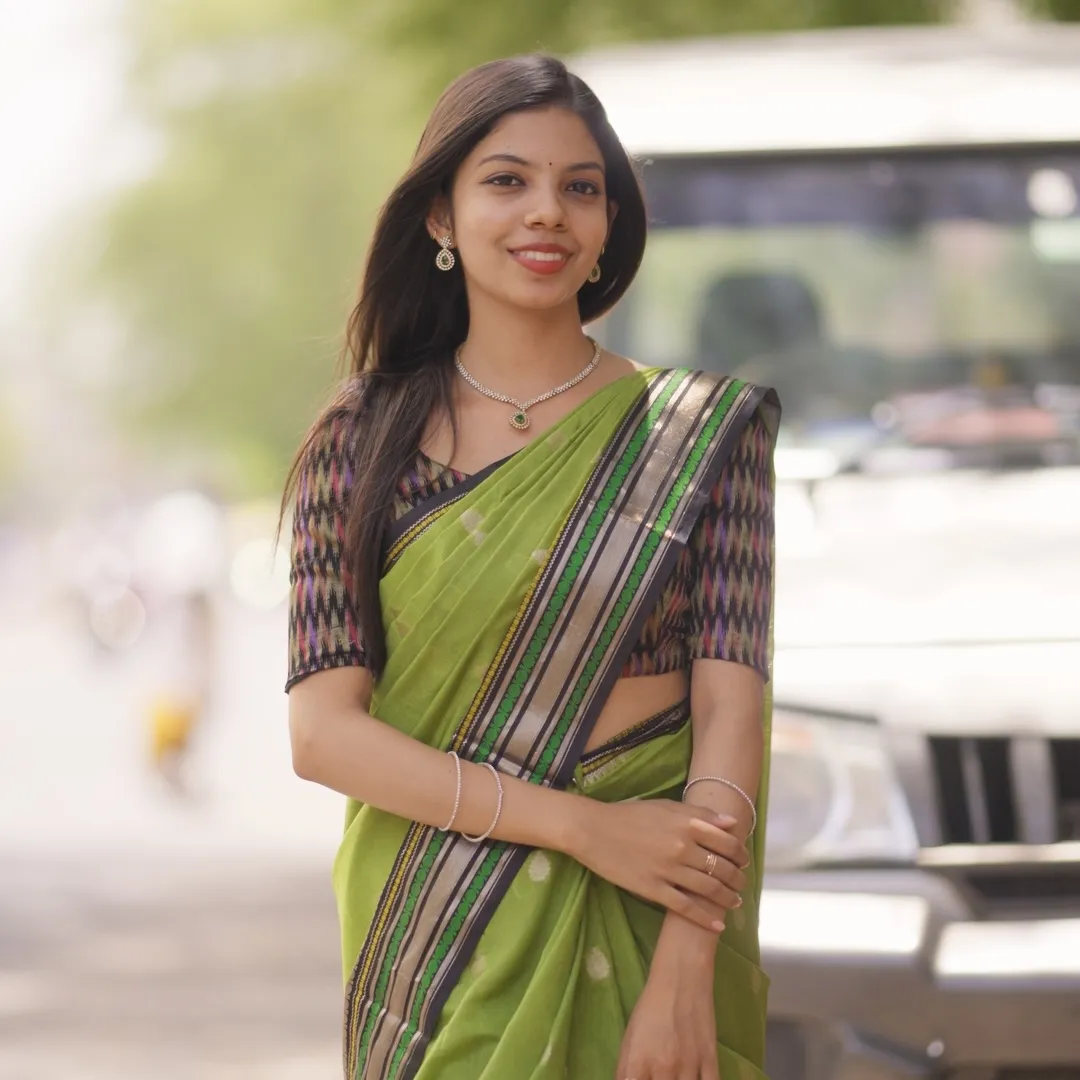 Kanchi Border Semi Banarasi Silk Saree